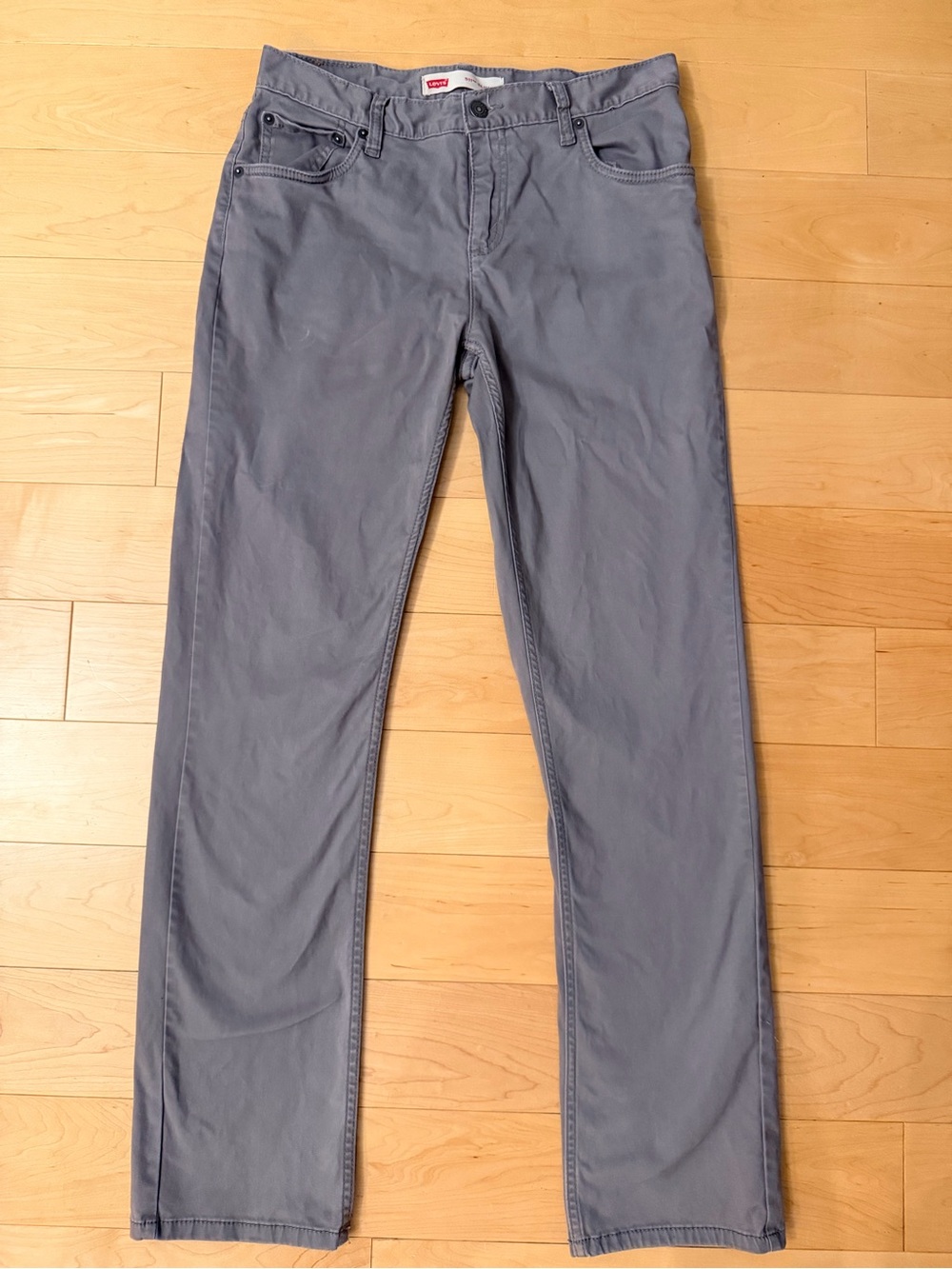 Levi's 511 Slim Pants Boys 18 Reg 29x29 Gray Brushed Twill 5 Pocket Chino
